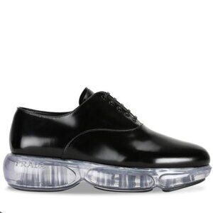 Authentic Prada Lace Up Derby Shoes with Clear Air Sole Size 36